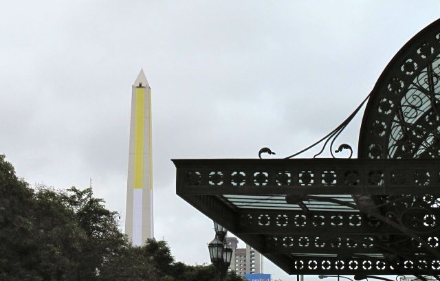 Obelisc in vatican colours