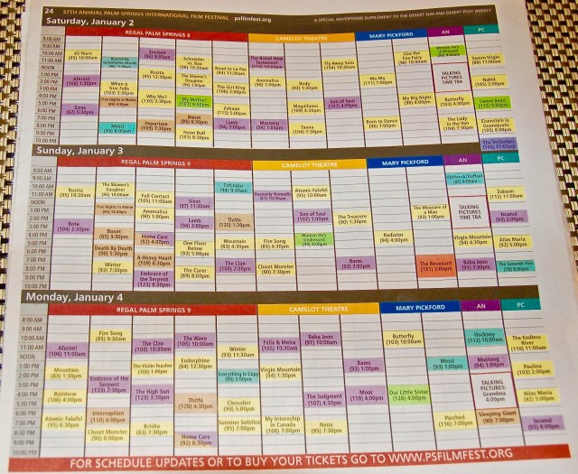 PSIFF schedule